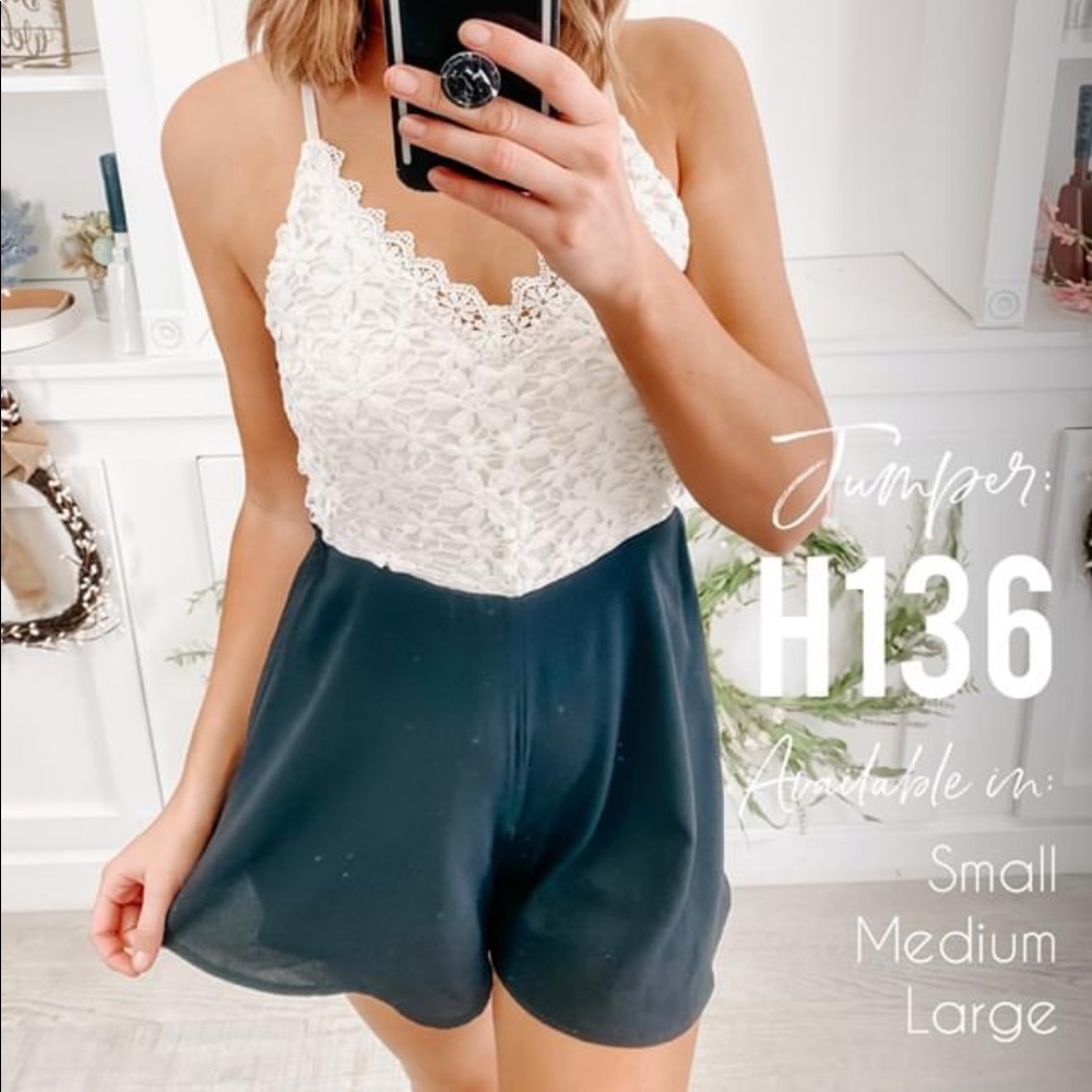 Black and white romper